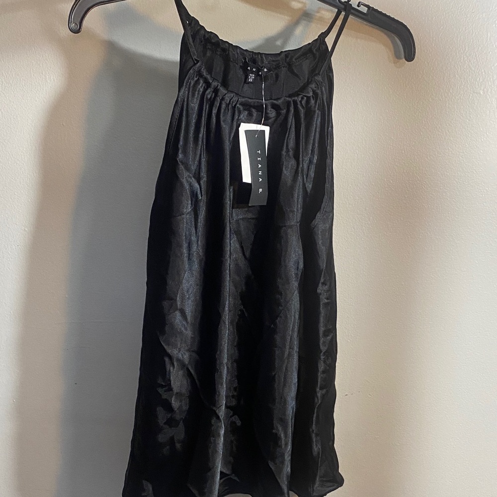 Tiana B. Sleek Black Tank Top